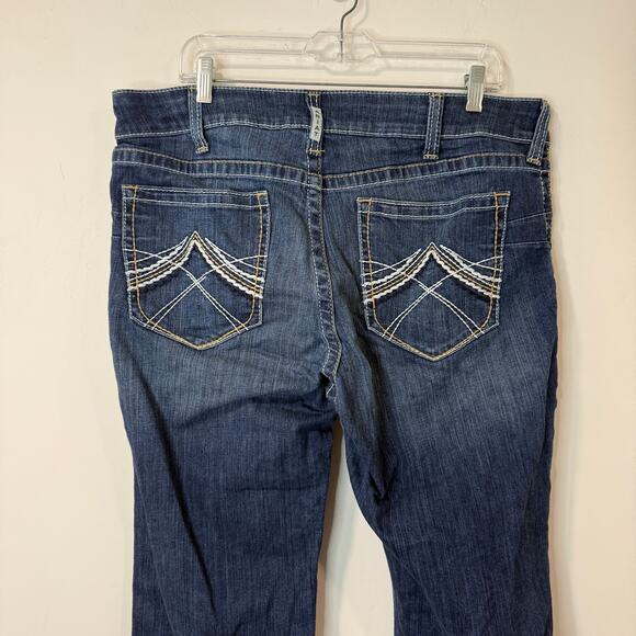 Ariat Women's REAL Mid Rise Stretch Whipstitch Boot Cut Jean Ocean 34L Riding - Picture 4 of 9